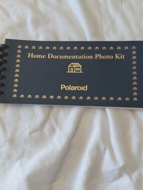 Vintage Polaroid Navy Cover Documentation Ledger with Gold Foil Lettering